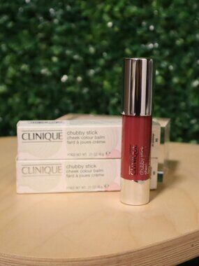 2X Clinique Chubby Stick Cheek Colour Balm, 04 PLUMPED UP PEONY, 6g NIB